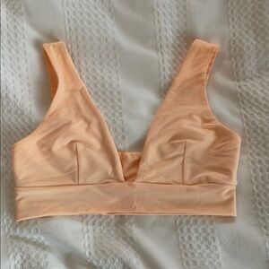 Lulu's Orange Swim Bra with Wide Straps and V-Neckline